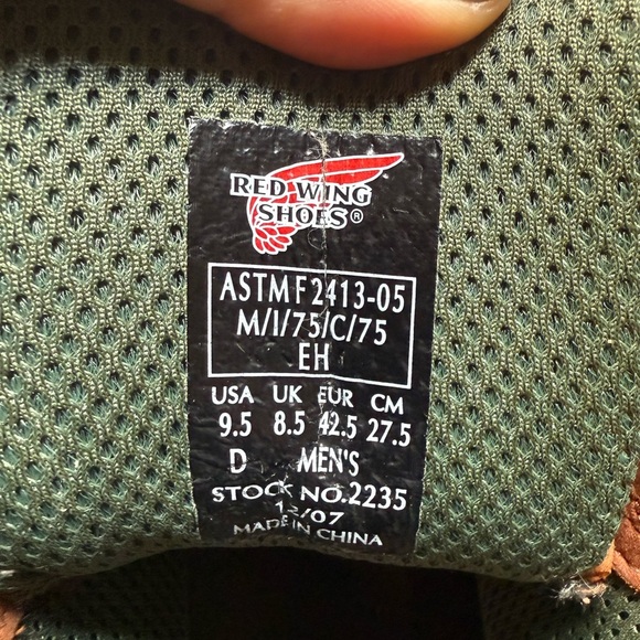 Red Wing Shoes 2235 Men’s Brown Boots Size 9.5 NO LACES - Picture 10 of 11